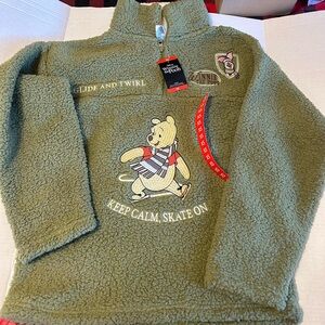 Disney Olive Green Winnie the Pooh Fleece Sweatshirt